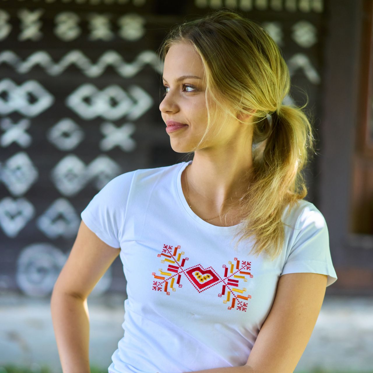 Tričko vyšívané srcko Čičmany