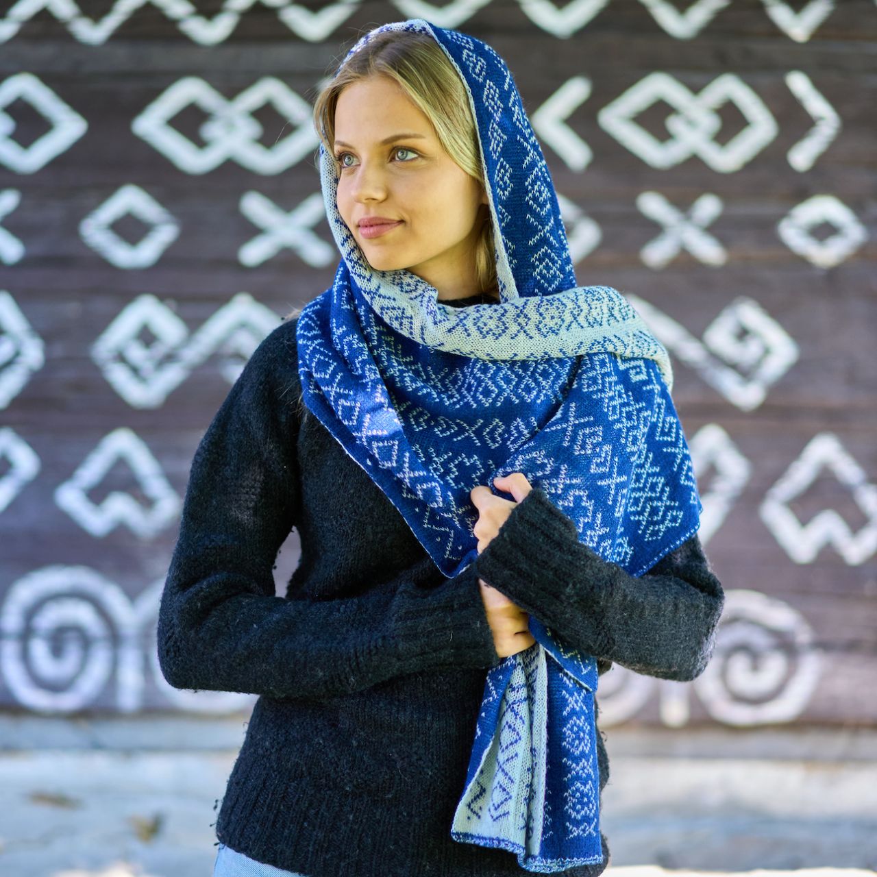 Šál Čičmany extrajemné merino